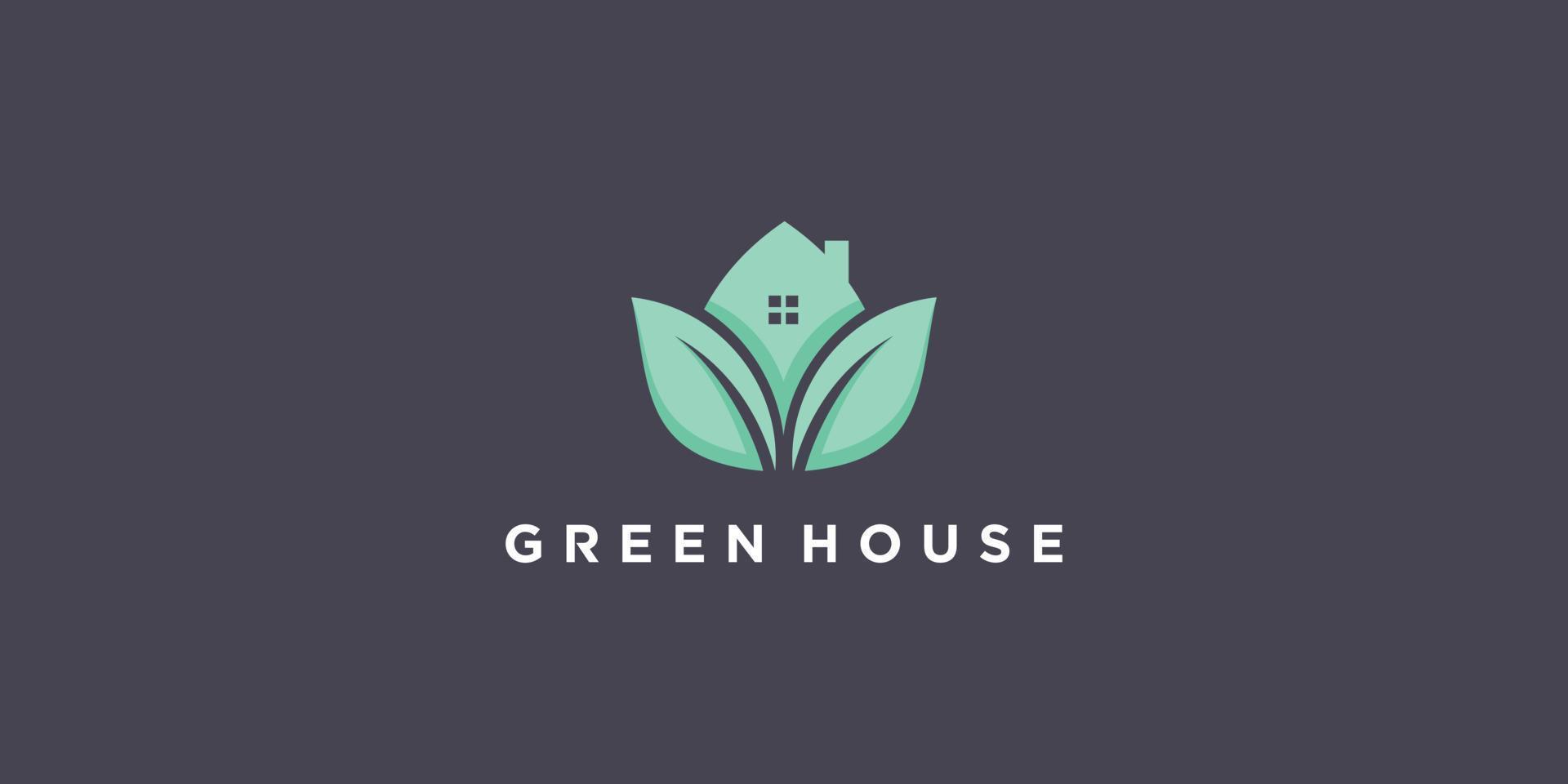 groen huis logo ontwerp modern concept premie vector