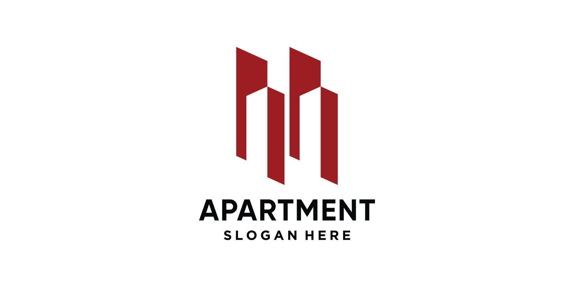 appartement logo ontwerp sjabloon met modern concept vector