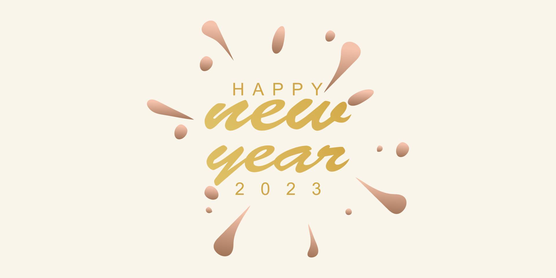gelukkig nieuw jaar 2023 logo met creatief concept premie vector