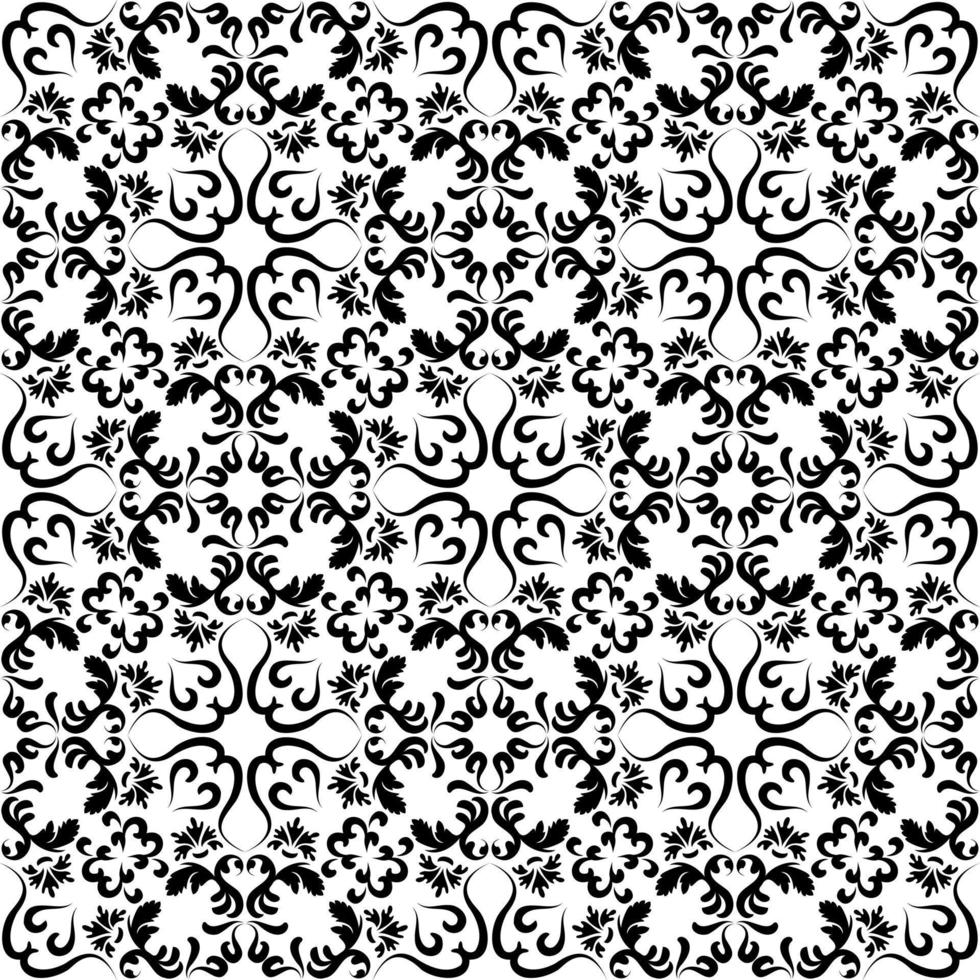 mooi antiek zwart en wit ornament. naadloos wijnoogst Victoriaans stijl behang. modern Arabisch patroon. achtergrond, behang, inpakken, textiel sjabloon. vector