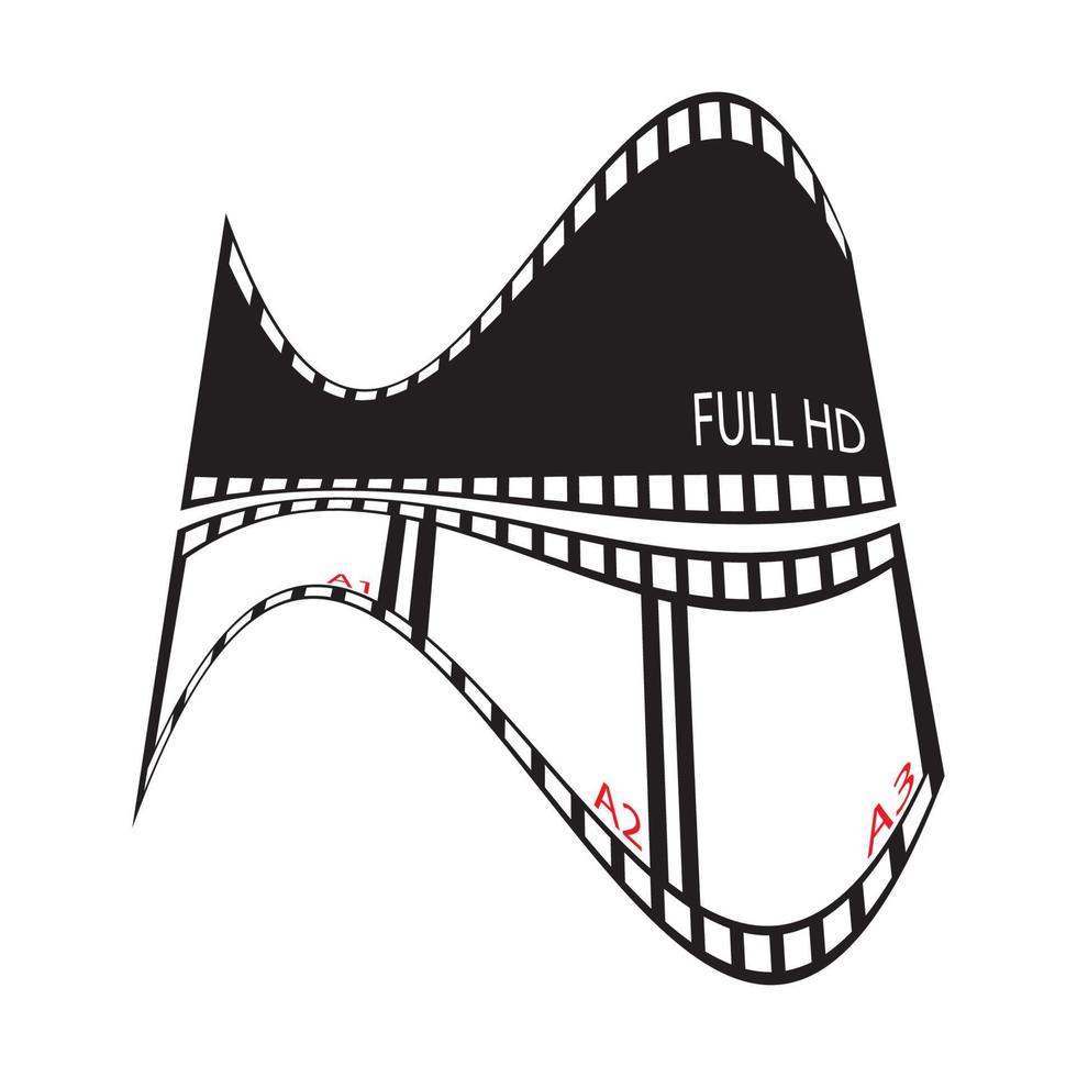 abstrack filmstrip logo sjabloon vector illustratie ontwerp