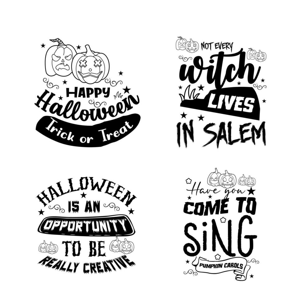 halloween belettering typografie set. gelukkig halloween typografie ontwerp. vector