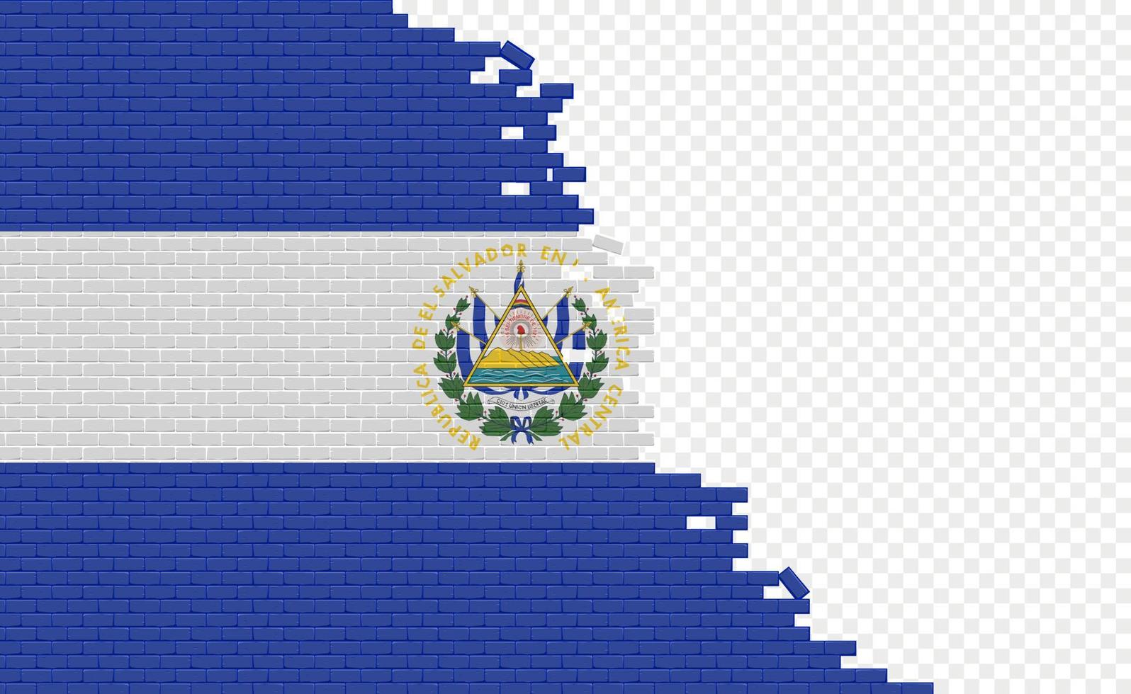 el Salvador vlag Aan gebroken steen muur. leeg vlag veld- van een ander land. land vergelijking. gemakkelijk bewerken en vector in groepen.