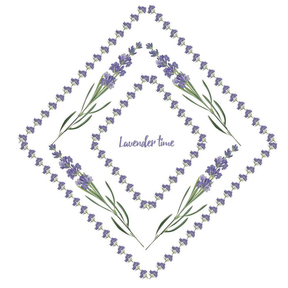 reeks paars lavendel mooi bloemen kaders sjabloon in vector waterverf stijl geïsoleerd Aan wit achtergrond voor decoratief ontwerp, bruiloft kaart, uitnodiging, reizen fladder. botanisch illustratie