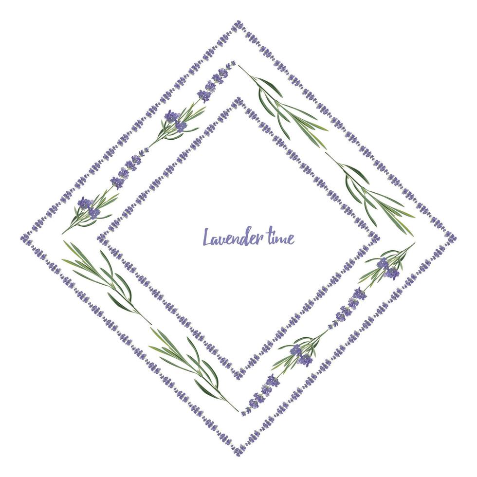 reeks paars lavendel mooi bloemen kaders sjabloon in vector waterverf stijl geïsoleerd Aan wit achtergrond voor decoratief ontwerp, bruiloft kaart, uitnodiging, reizen fladder. botanisch illustratie