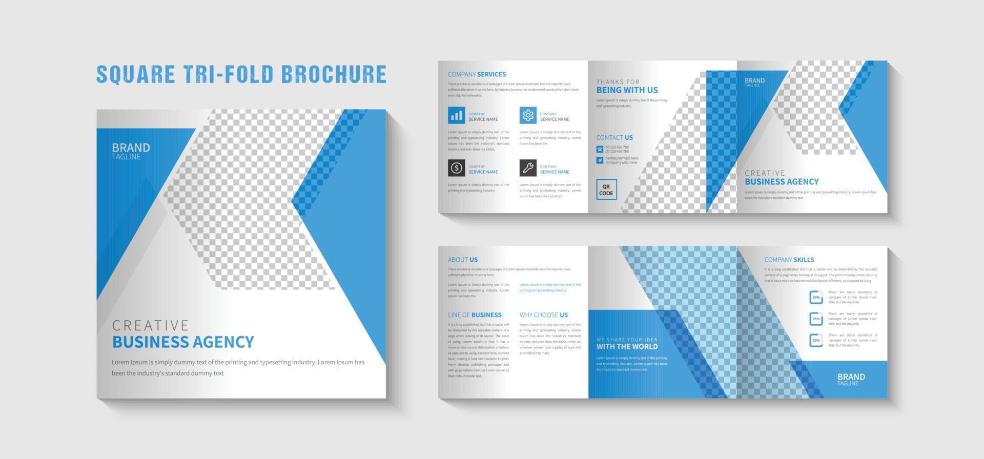 creatief en modern plein drievoud brochure sjabloon vector