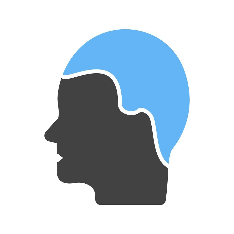menselijk gezicht glyph blauw en zwart icoon vector