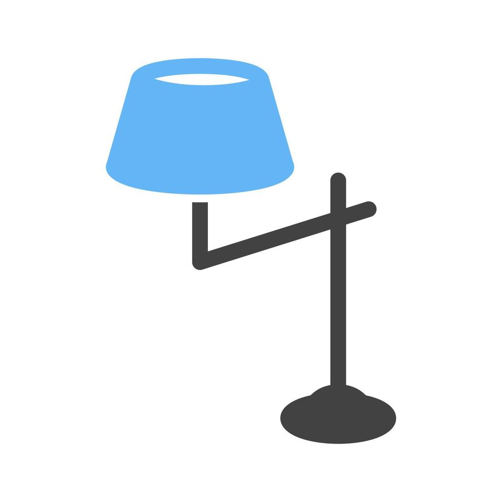 lamp met staan glyph blauw en zwart icoon vector