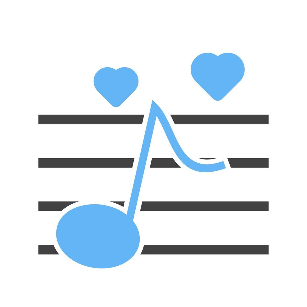 bruiloft muziek- glyph blauw en zwart icoon vector
