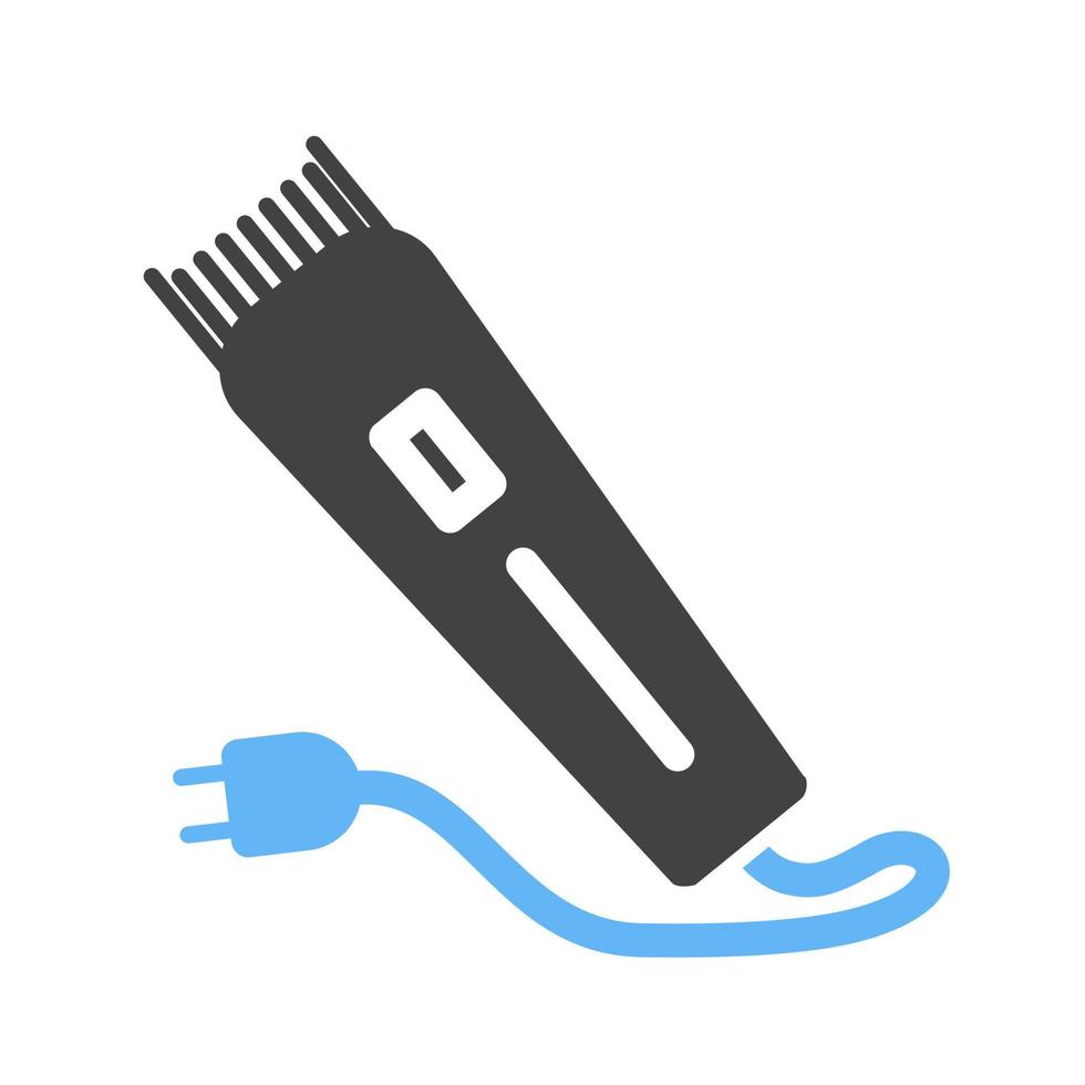 elektrisch trimmer glyph blauw en zwart icoon vector