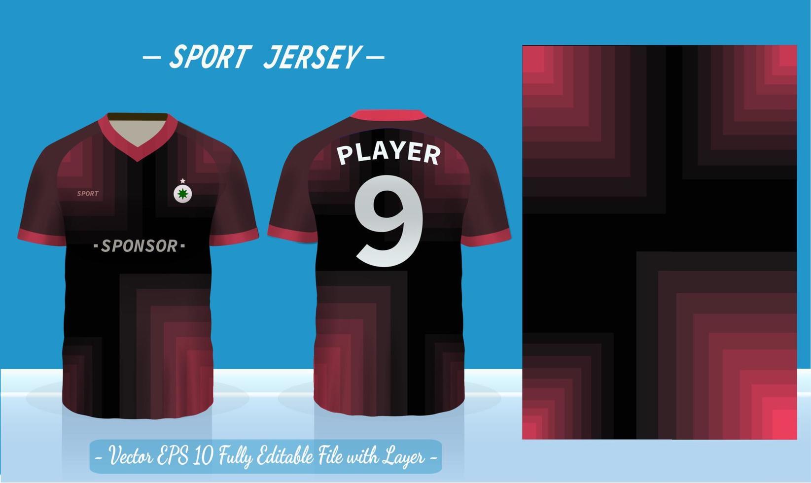 sport jersey en t-shirt sjabloon sport jersey ontwerp vector mockup. sportontwerp voor voetbal, badminton, racen, gaming-jersey.