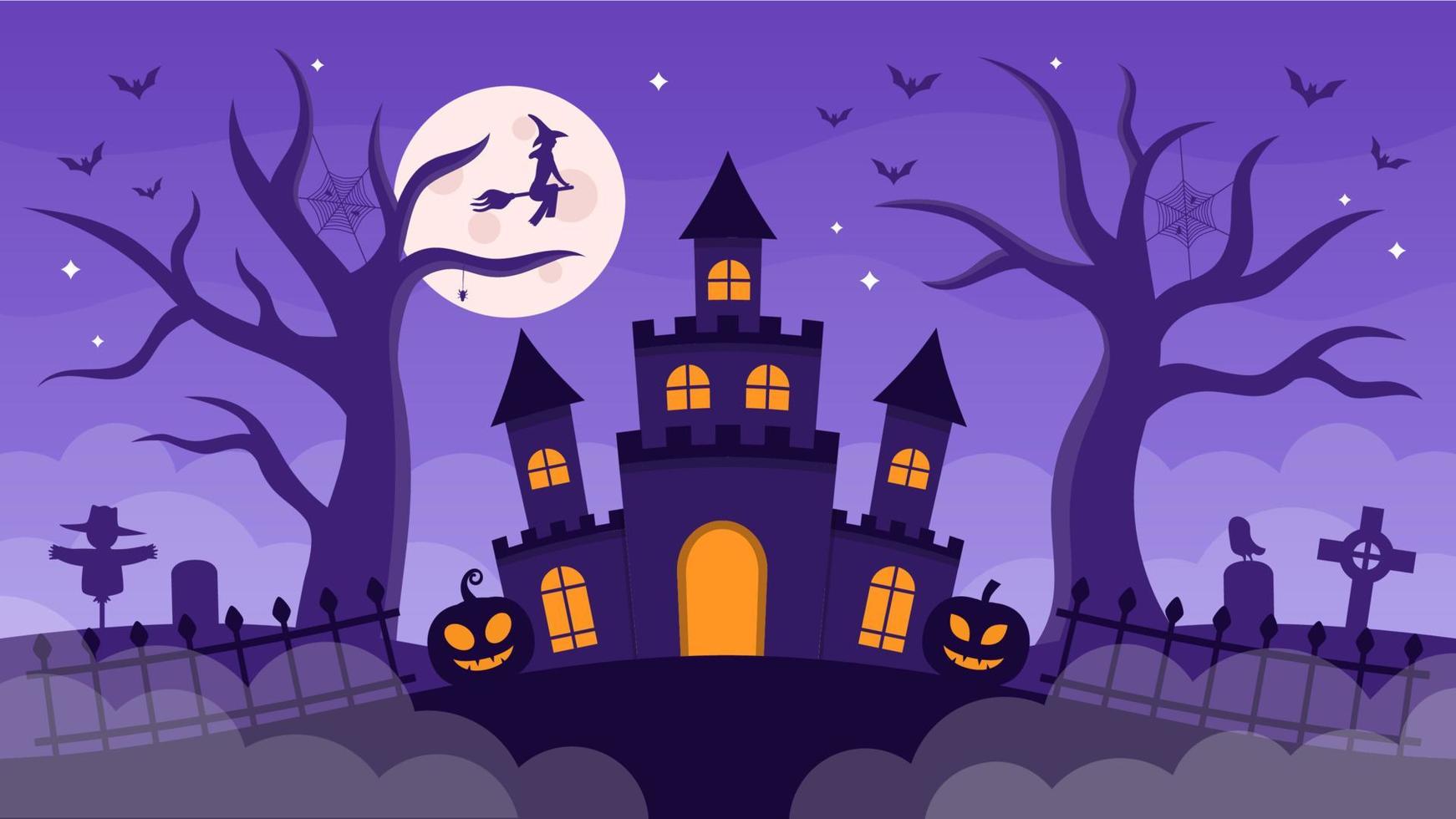 achtervolgd huis halloween achtergrond vector