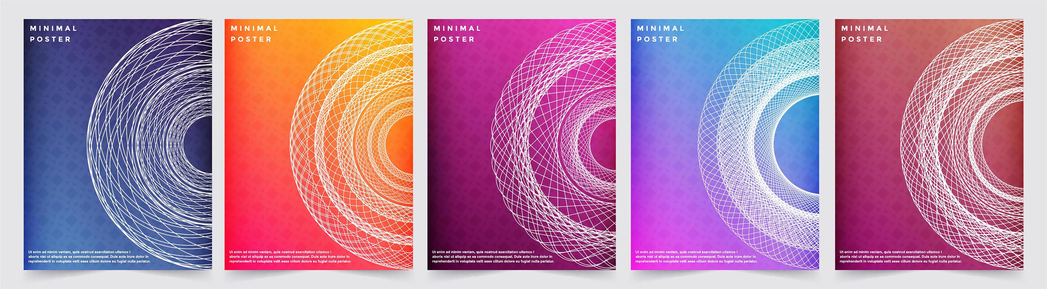 abstracte kleurrijke minimale covers patroonontwerpen vector