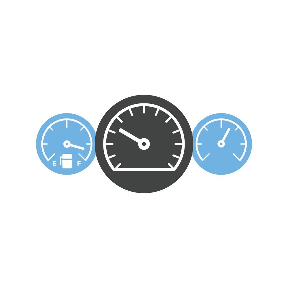 auto meter glyph blauw en zwart icoon vector