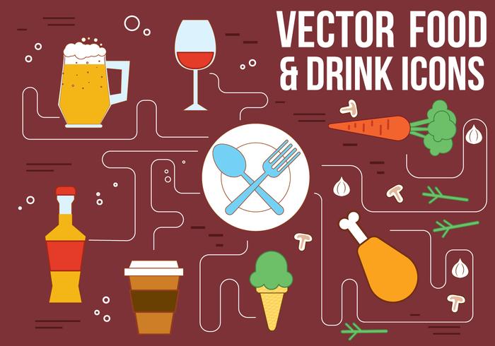 Gratis Vector Drank En Voedsel Pictogrammen