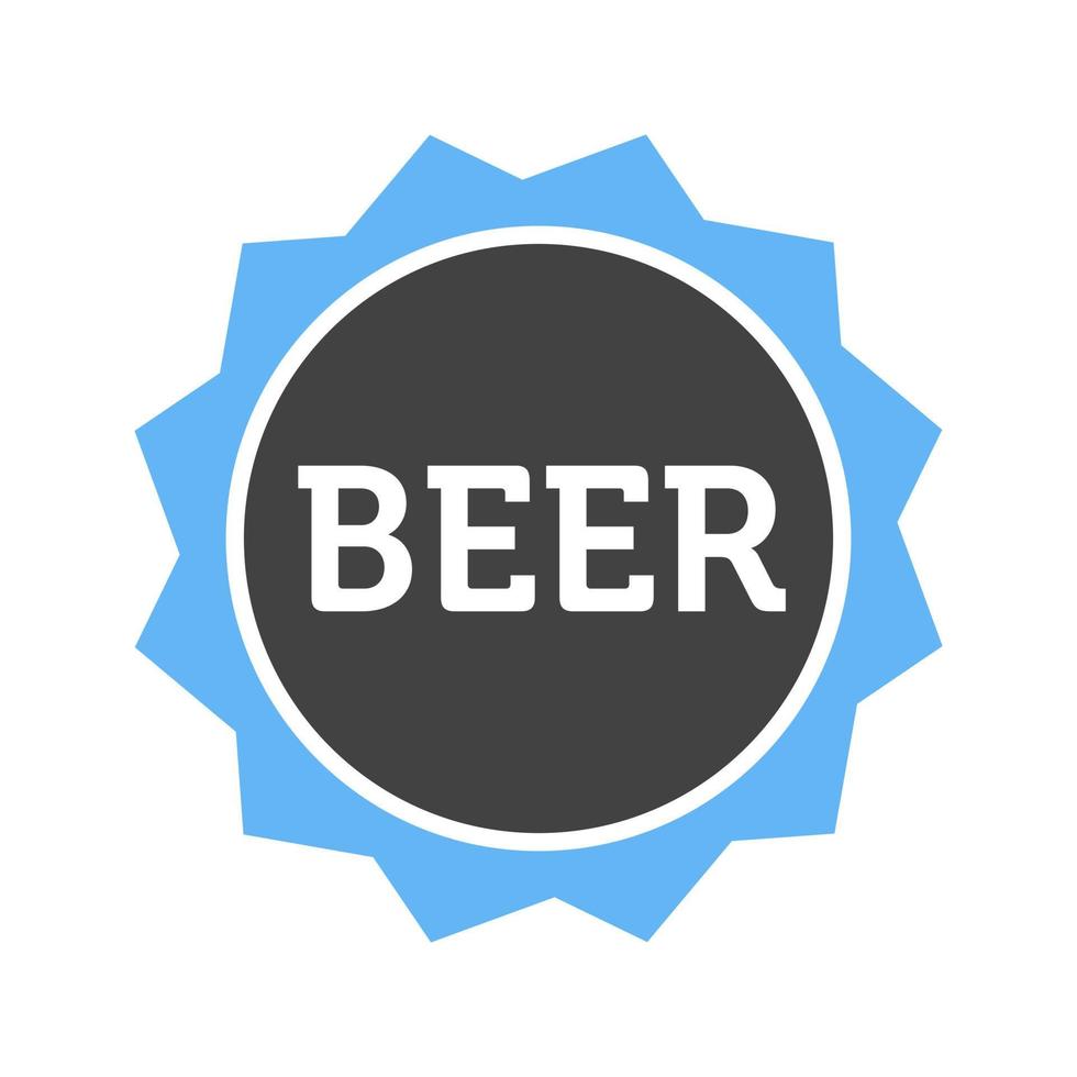 bier teken glyph blauw en zwart icoon vector