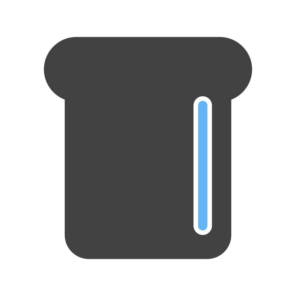 geroosterd brood glyph blauw en zwart icoon vector
