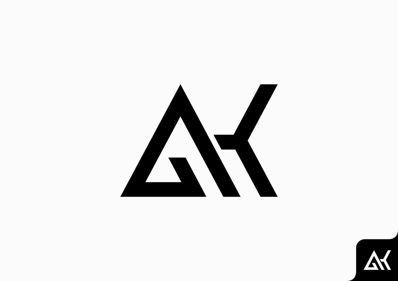 brief ak ka logo icoon ontwerp sjabloon element vector