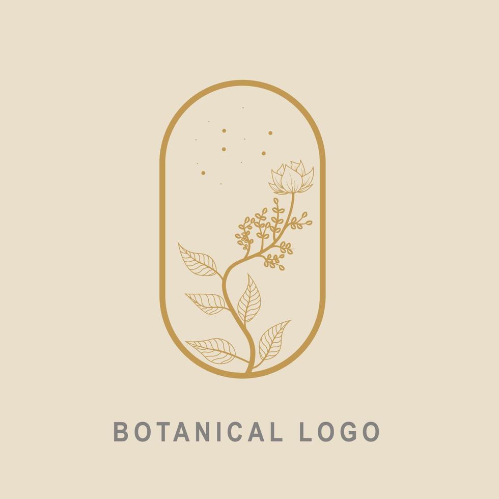 botanisch met lineaire stijl logo pictogram vectorillustratie. natuur, bloemen, sjabloonontwerp vector