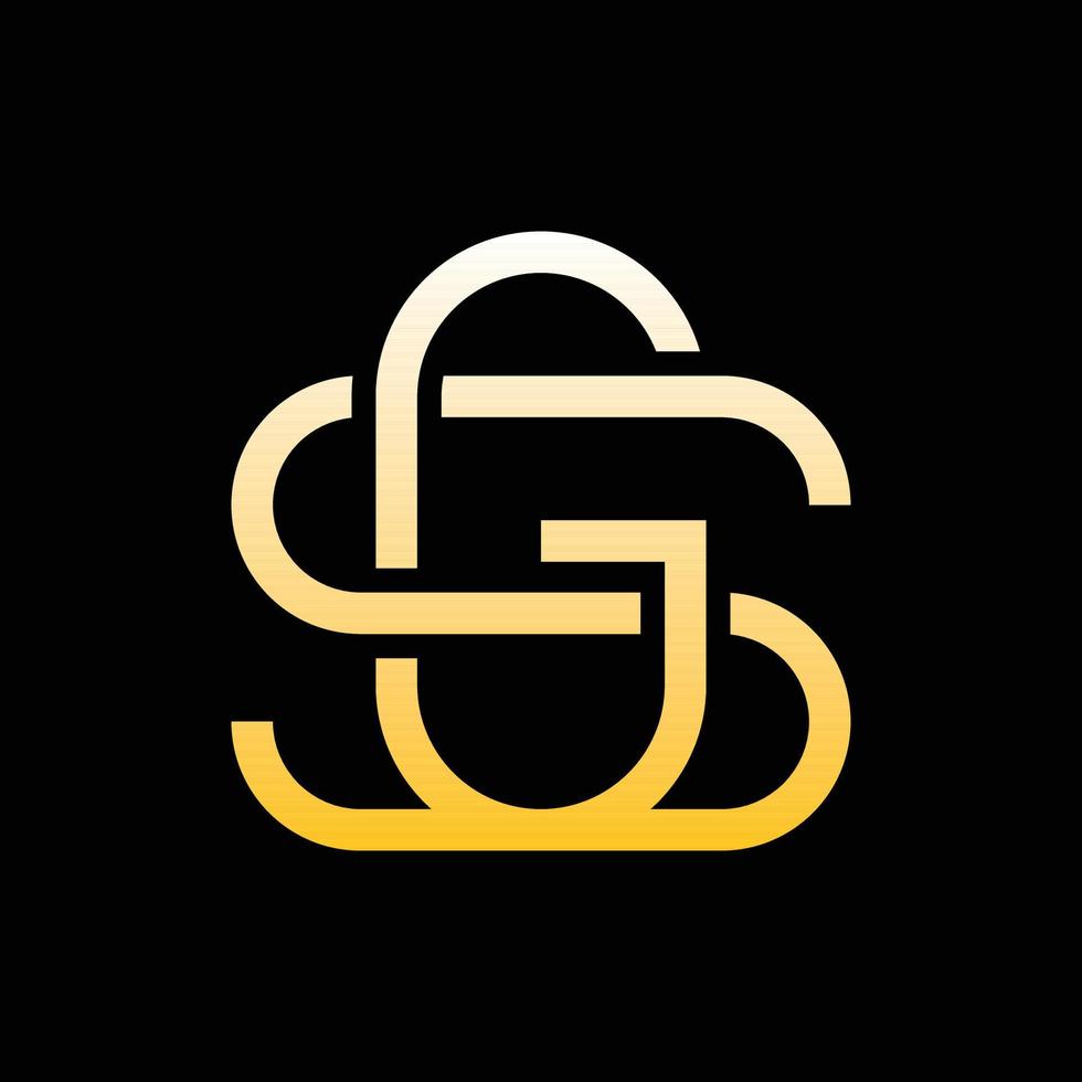 brief sg lijn meetkundig modern logo vector