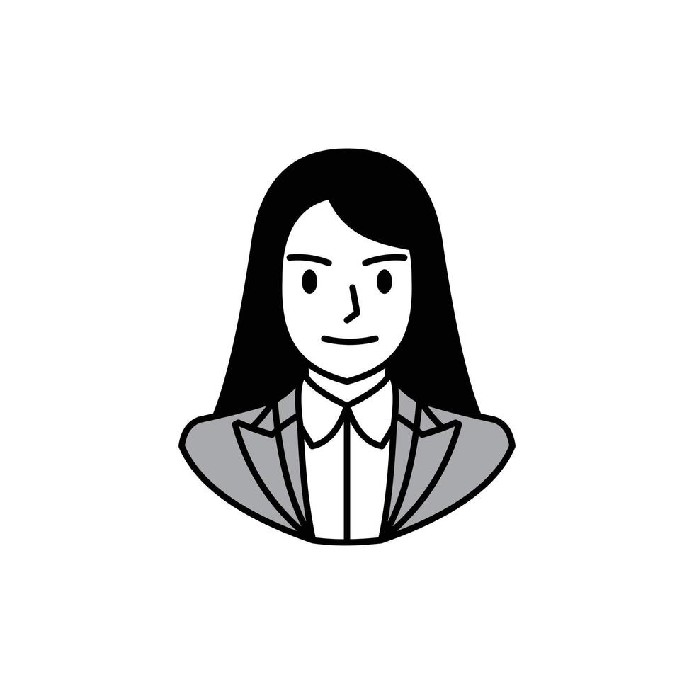 vrouw manager kantoor silhouet illustratie logo vector