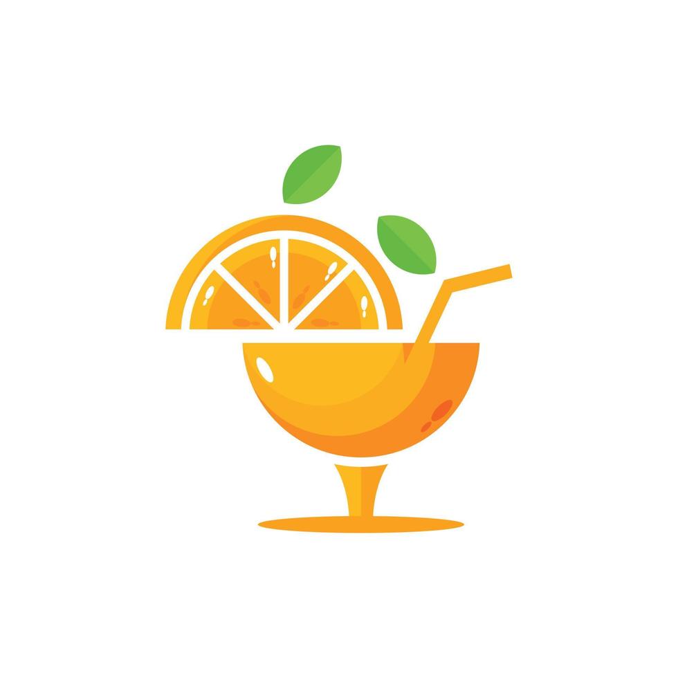 oranje sappig drinken vers natuur logo vector