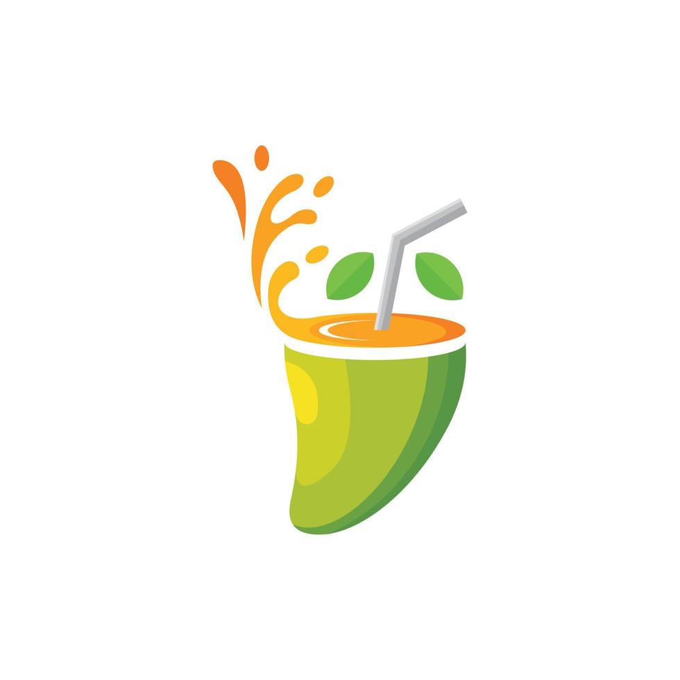 mango sappig drinken gemakkelijk logo vector