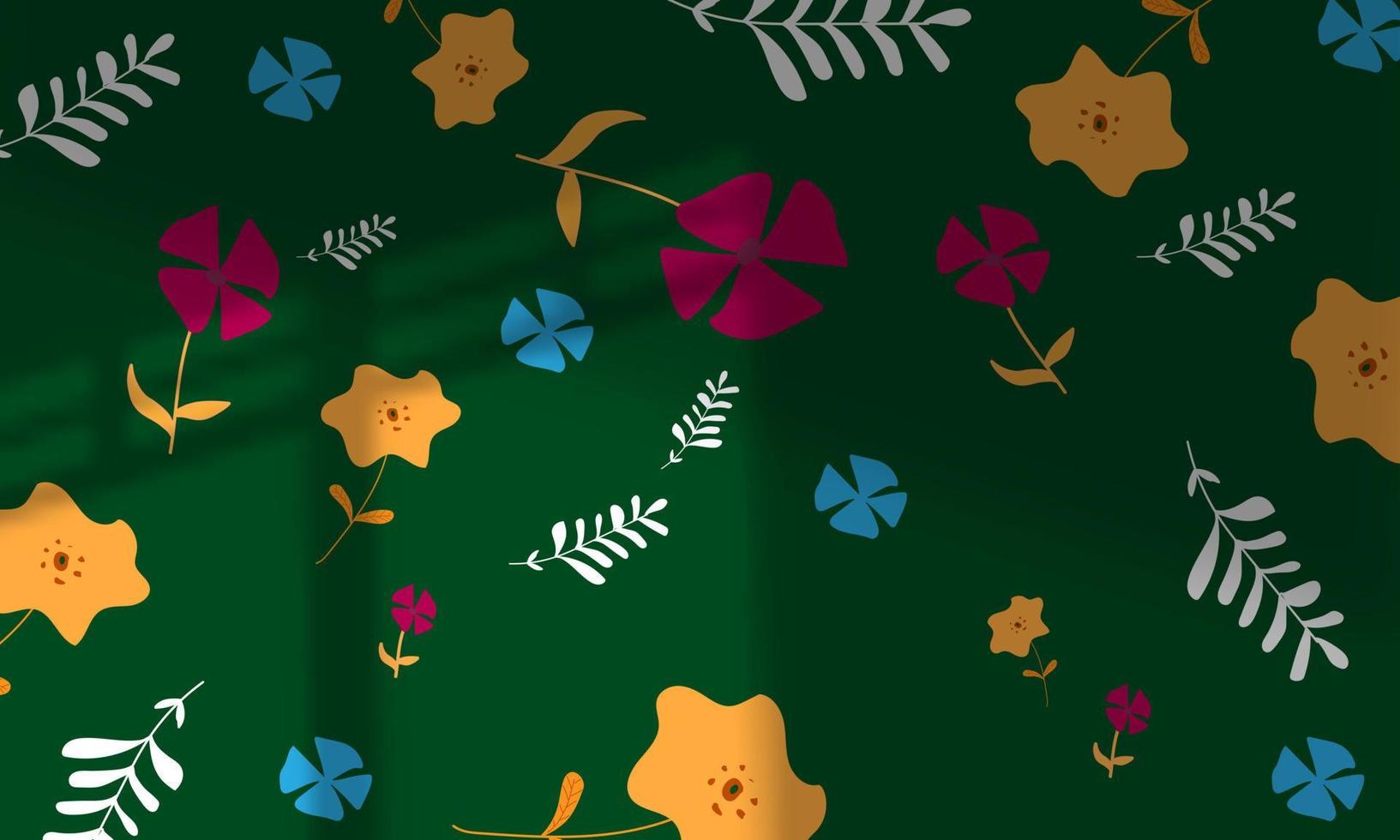 bloem hand- getrokken kleurrijk patroon pastel schaduw bedekking schattig achtergrond vector