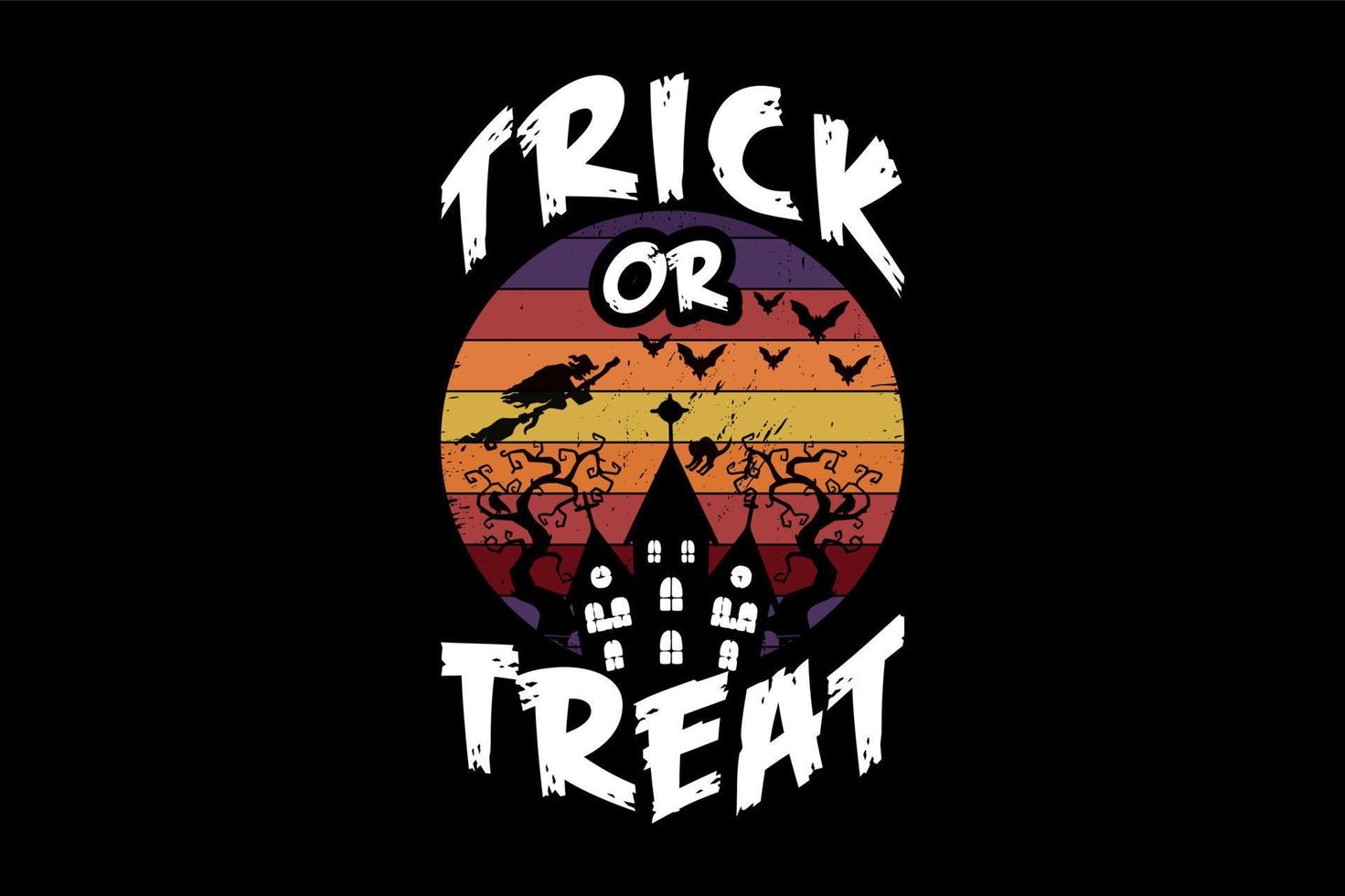 truc of traktatie, halloween t-shirt ontwerp vector