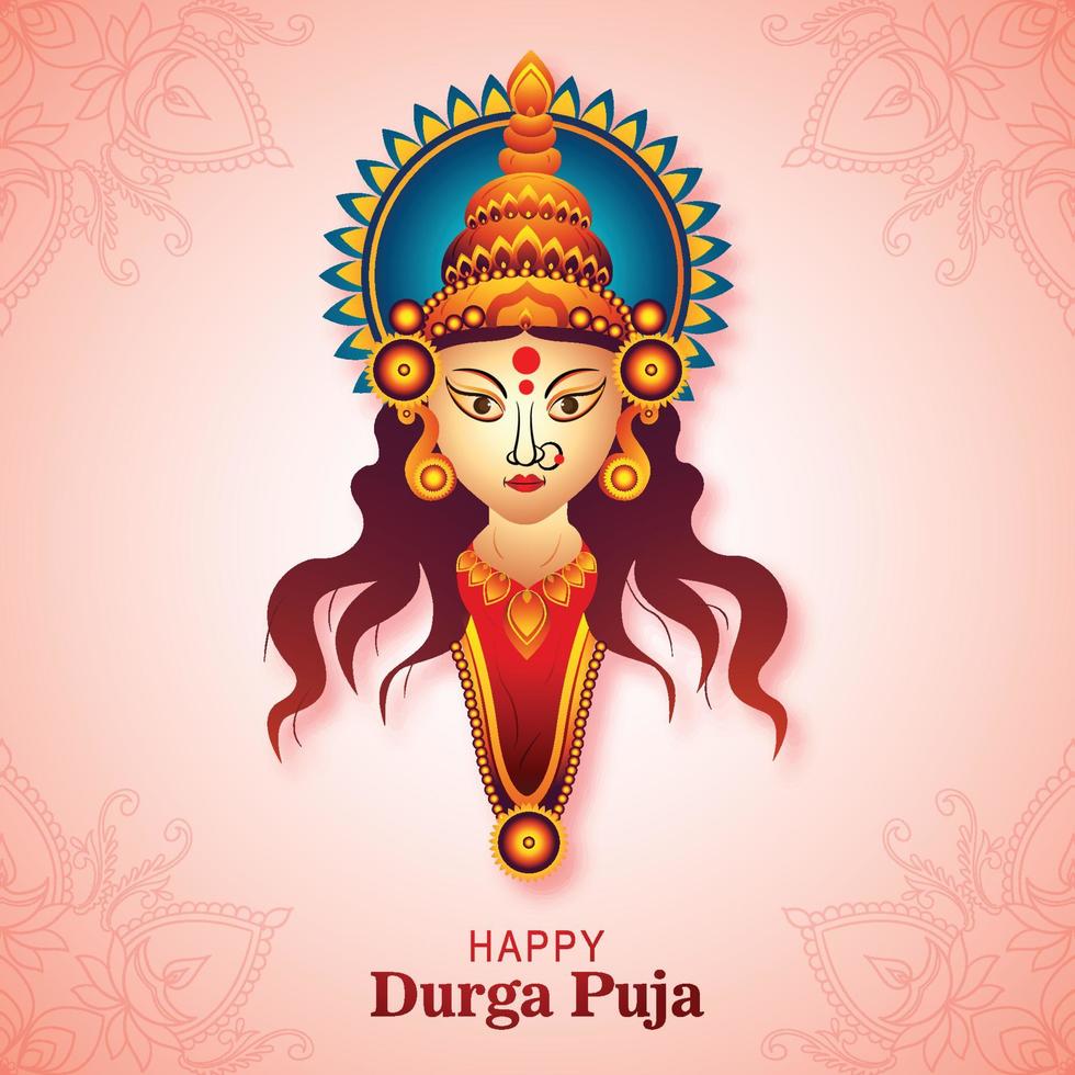 gelukkig durga puja Indisch cultureel festival kaart viering achtergrond vector