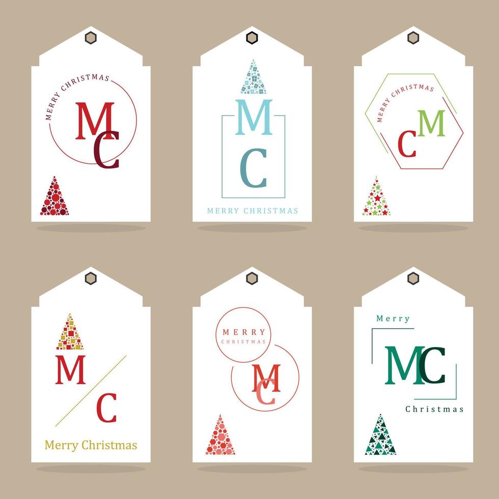 vrolijk Kerstmis geschenk labels. vector