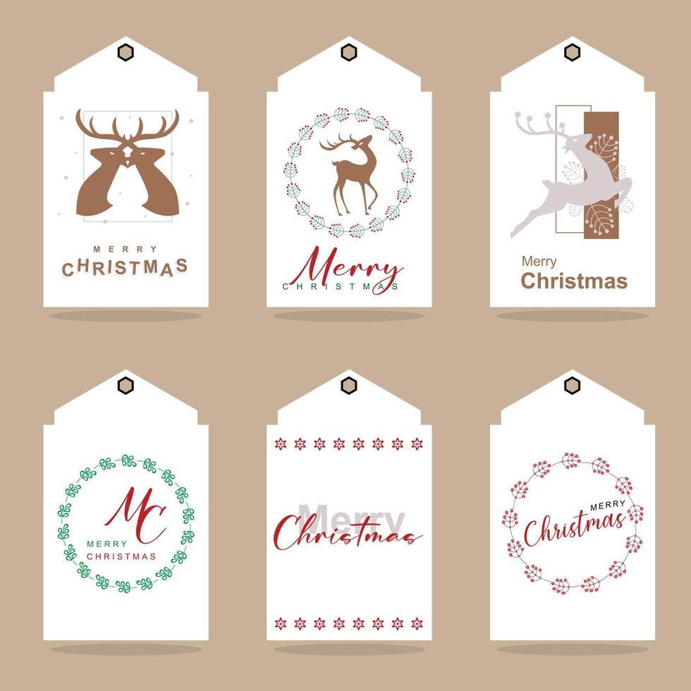 vrolijk Kerstmis geschenk labels. vector