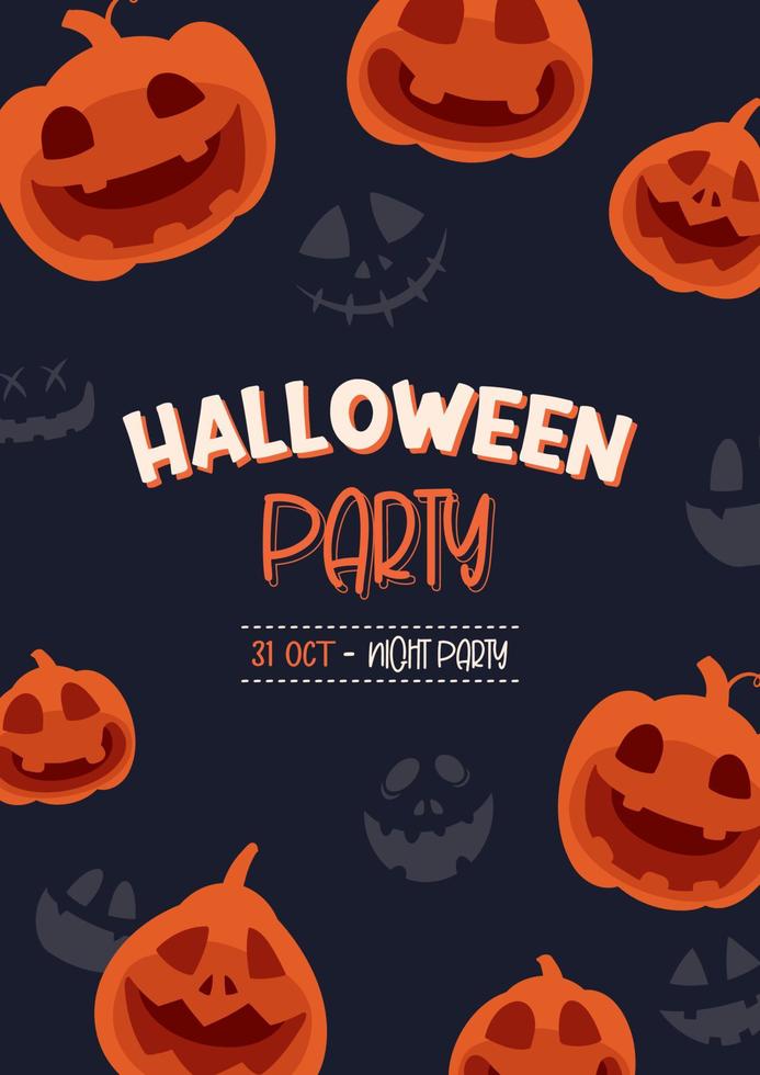 halloween partij uitnodigingen of groet kaarten achtergrond. halloween illustratie sjabloon voor banier, poster, folder, uitverkoop, en allemaal ontwerp. vector