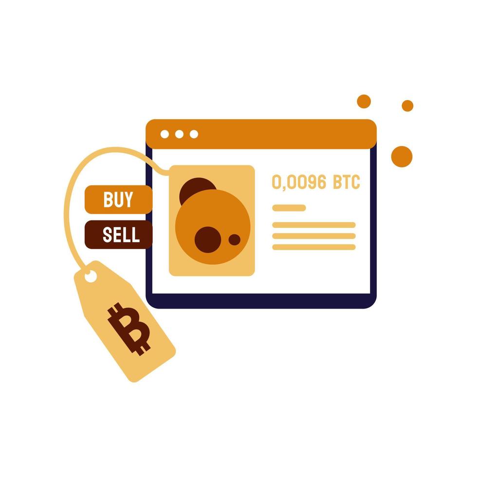 nft prijs vlak illustratie cryptogeld uitwisseling concept coklat, geel, oranje kleur, hand- getrokken stijl , perfect voor ui ux ontwerp, website, branding projecten, iklan, sociaal media post vector