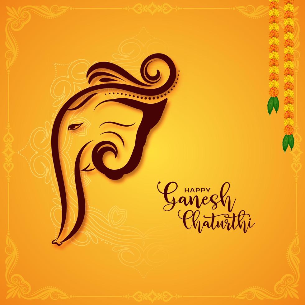 religieus gelukkig ganesh chaturthi Indisch festival geel achtergrond vector