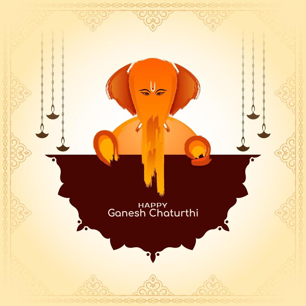 gelukkig ganesh chaturthi Indisch cultureel festival artistiek achtergrond vector