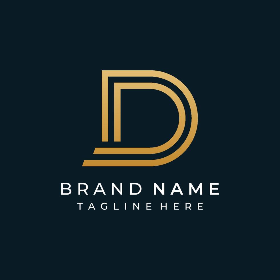 logo sjabloon ontwerp eerste geometrie van de brief d. logo ontwerp met een minimalistische en elegant stijl. logo voor bedrijven en initialen. vector