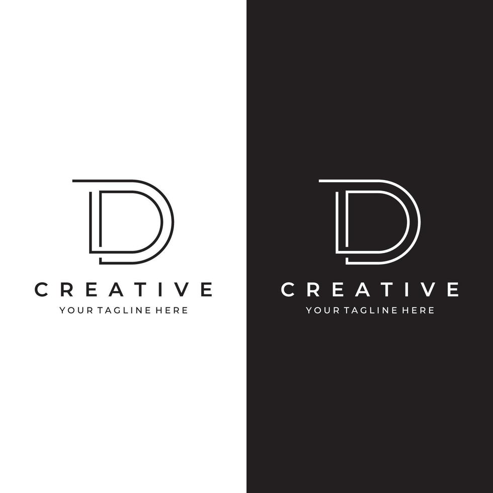 logo sjabloon ontwerp eerste geometrie van de brief d. logo ontwerp met een minimalistische en elegant stijl. logo voor bedrijven en initialen. vector