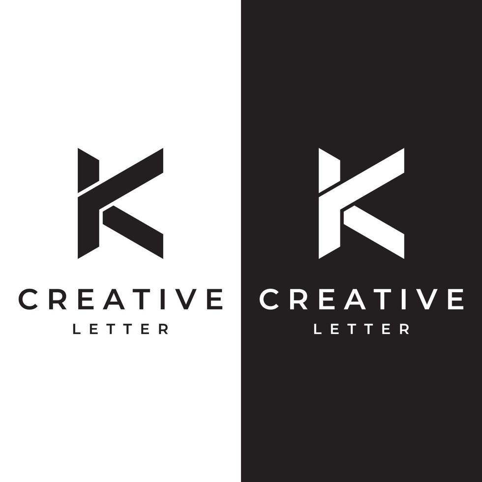 abstract eerste logo brief k met monogram concept. logos kan worden gebruikt voor ondernemingen, bedrijven en anderen. vector