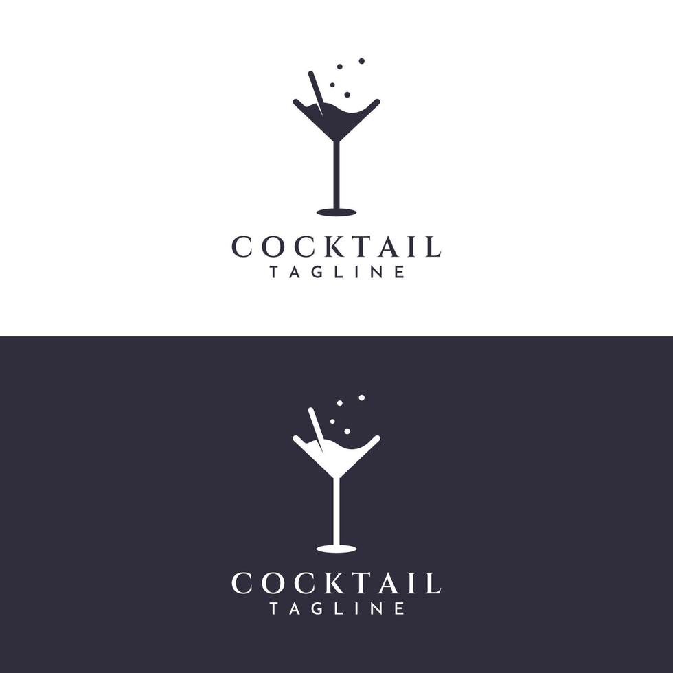 alcohol cocktail logo, nachtclub drankjes.logos voor nachtclubs, bars en meer in vector illustratie concept stijl.