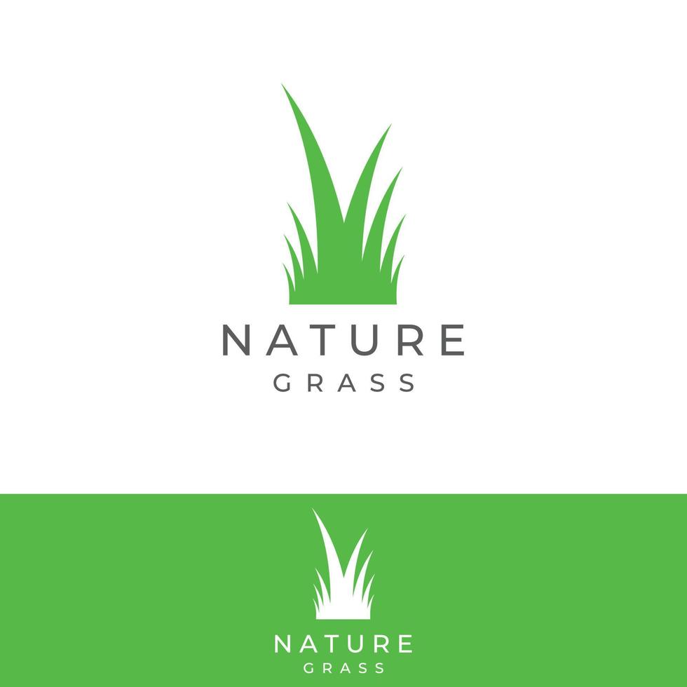 natuurlijk groen gras, weide, en gemaaid gras element logo in voorjaar vector logo ontwerp sjabloon.
