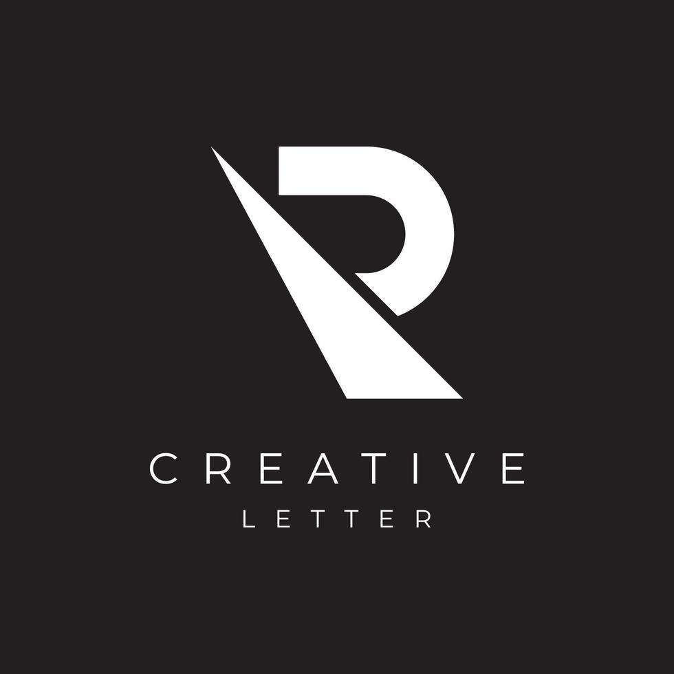 logo ontwerp eerste brief r sjabloon met geometrie en monogram. minimalistisch, modern en elegant logo. achtergrond geïsoleerd. vector