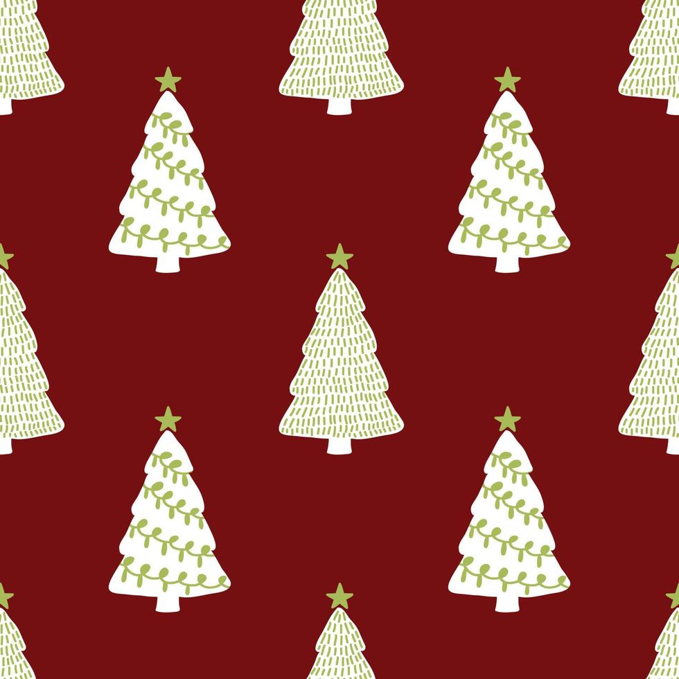 Kerstmis bomen naadloos patroon ontwerp schattig vector
