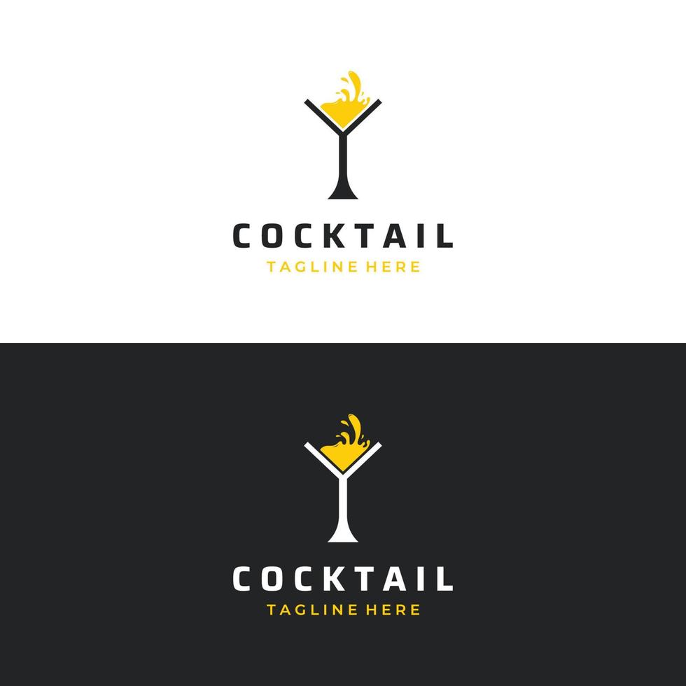 alcohol cocktail logo, nachtclub drankjes.logos voor nachtclubs, bars en meer in vector illustratie concept stijl.