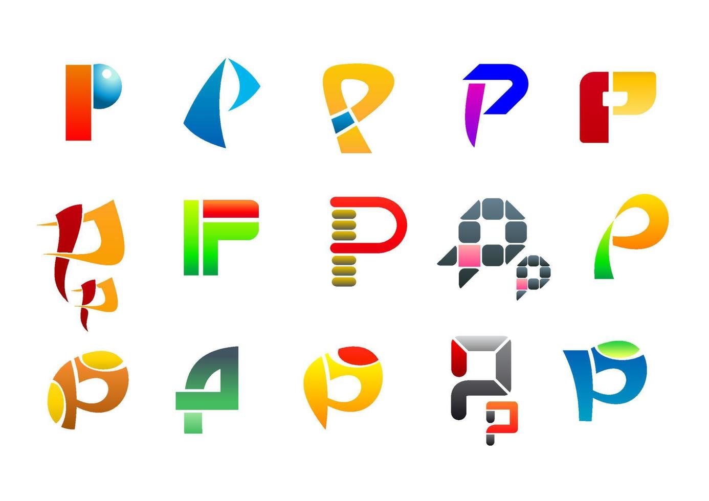 symbolen van brief p vector