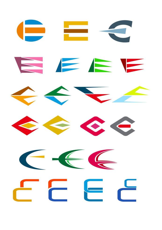 alfabet letter e vector