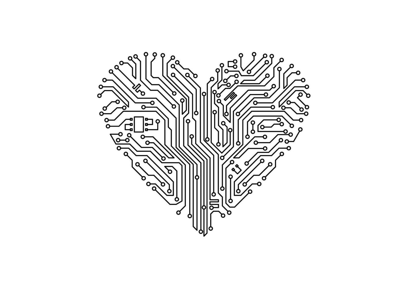 computer maandvarken microschakeling hart vector