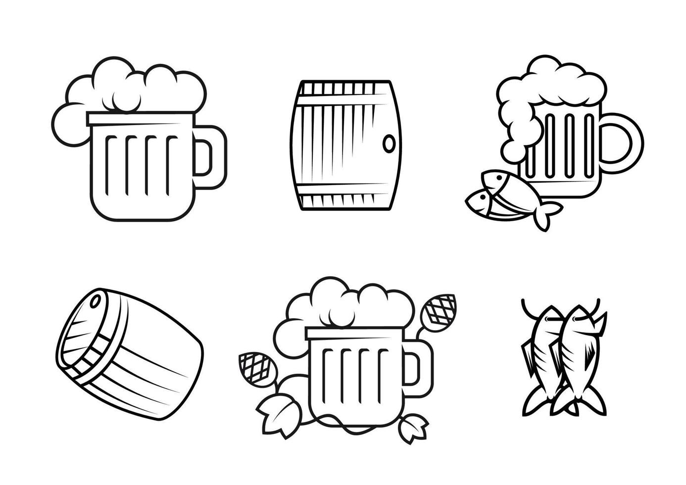 bier en alcohol symbolen vector