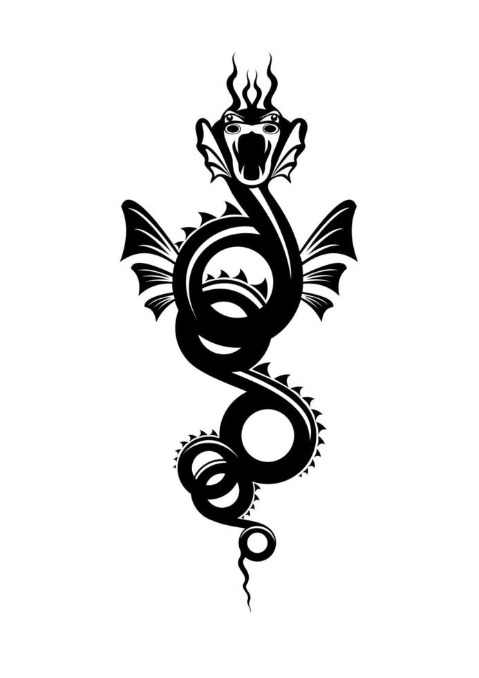 draak tribal tatoeëren vector