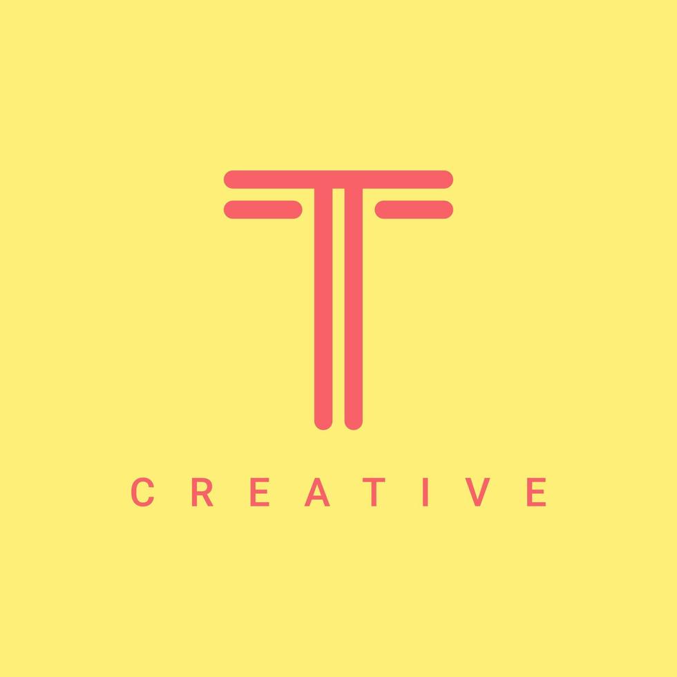 t brief icoon symbool logo ontwerp, minimalistische en creatief lijn type logo vector ontwerp